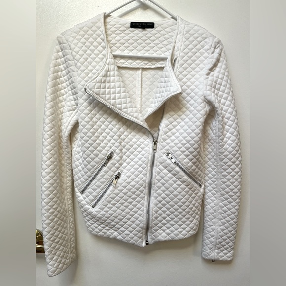 Generation Love White Quilted Bomber Jacket - Picture 2 of 6